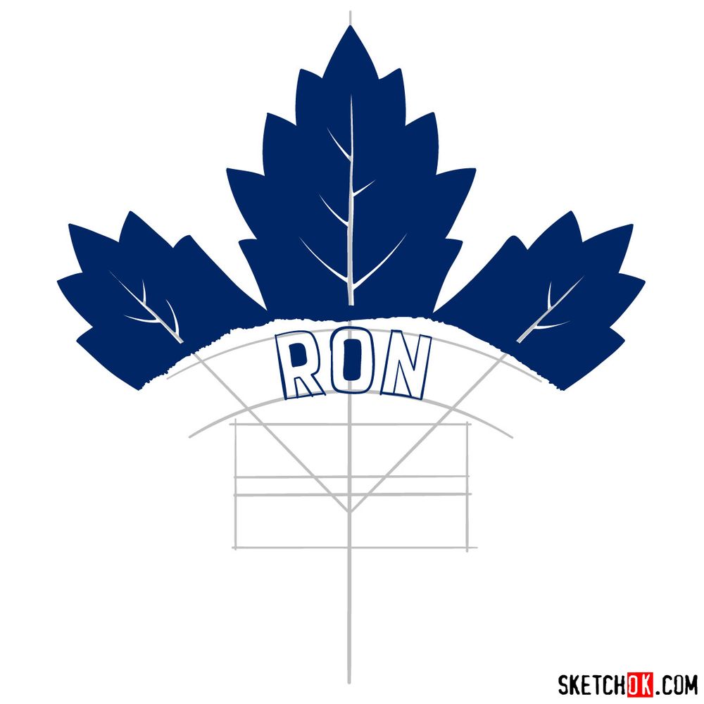 How to draw The Toronto Maple Leafs logo - step 08