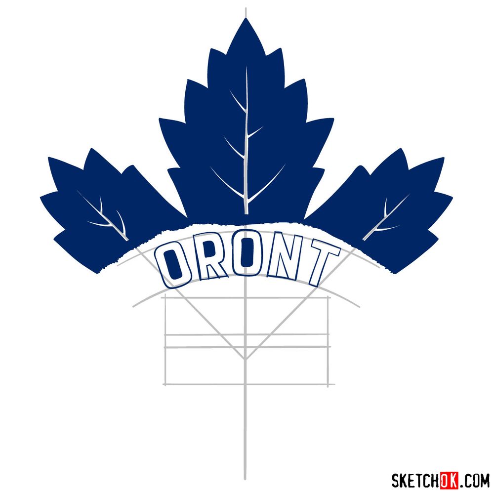 How to draw The Toronto Maple Leafs logo - step 09