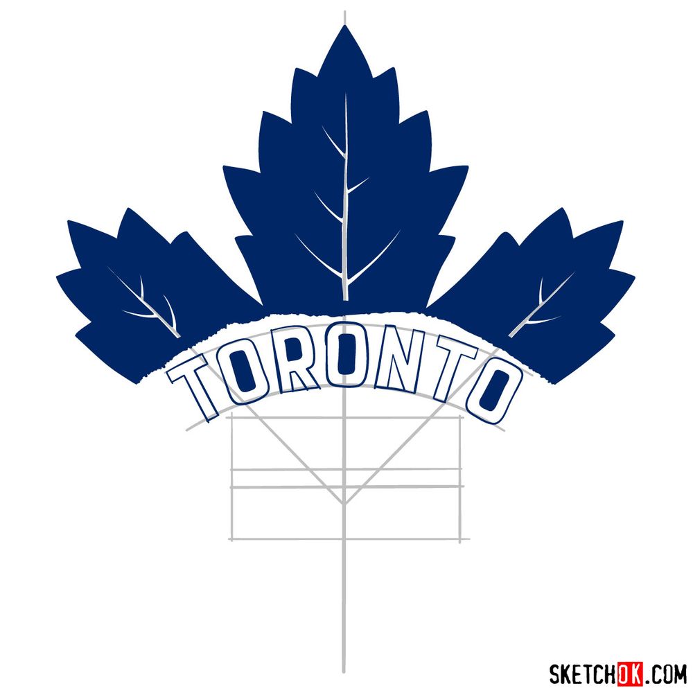 How to draw The Toronto Maple Leafs logo - step 10