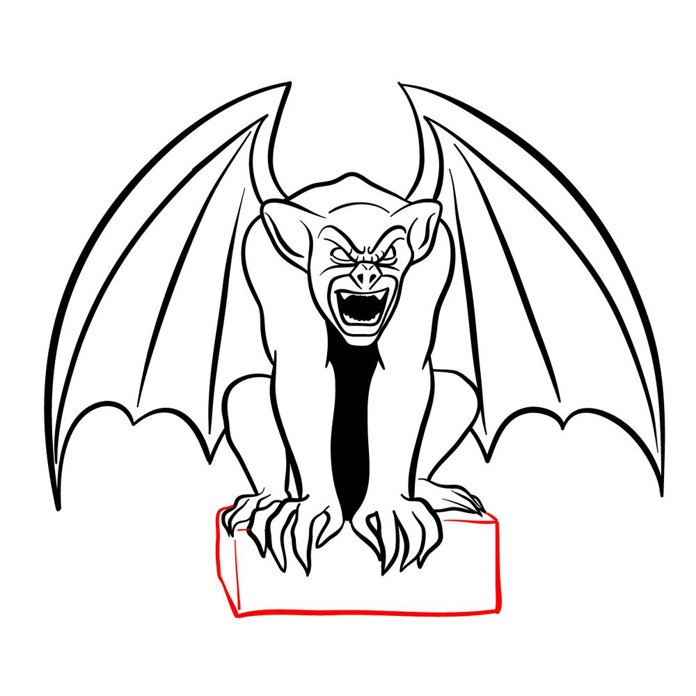How to draw a Gargoyle - step 20