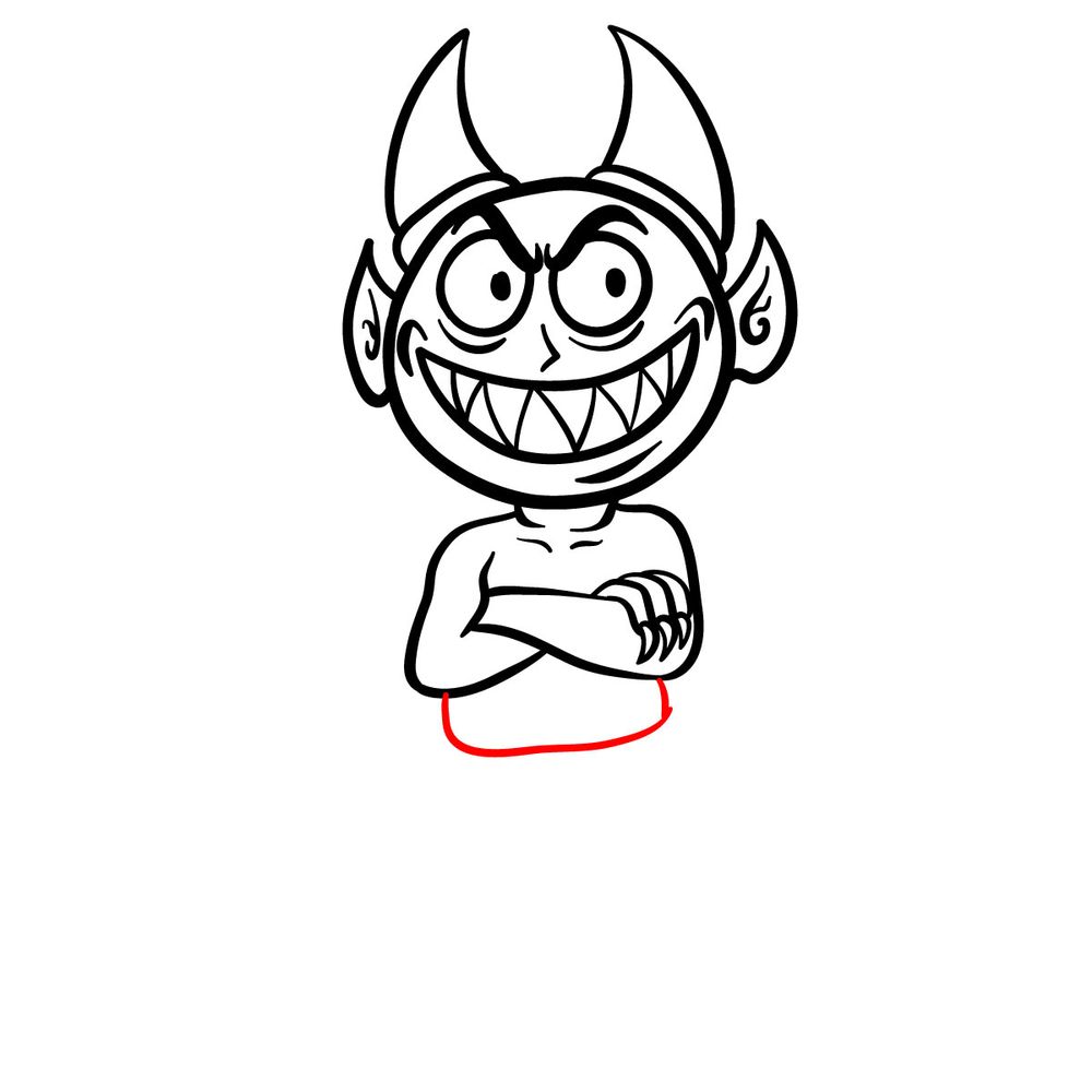 How to draw a Cartoon Devil - step 13