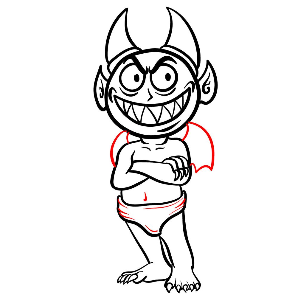 How to draw a Cartoon Devil - step 18