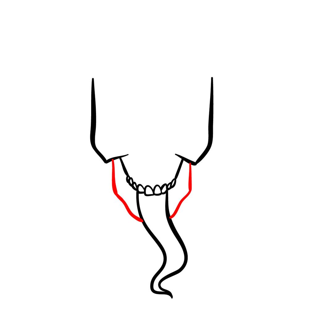 How to draw a Devil's Skull - step 04