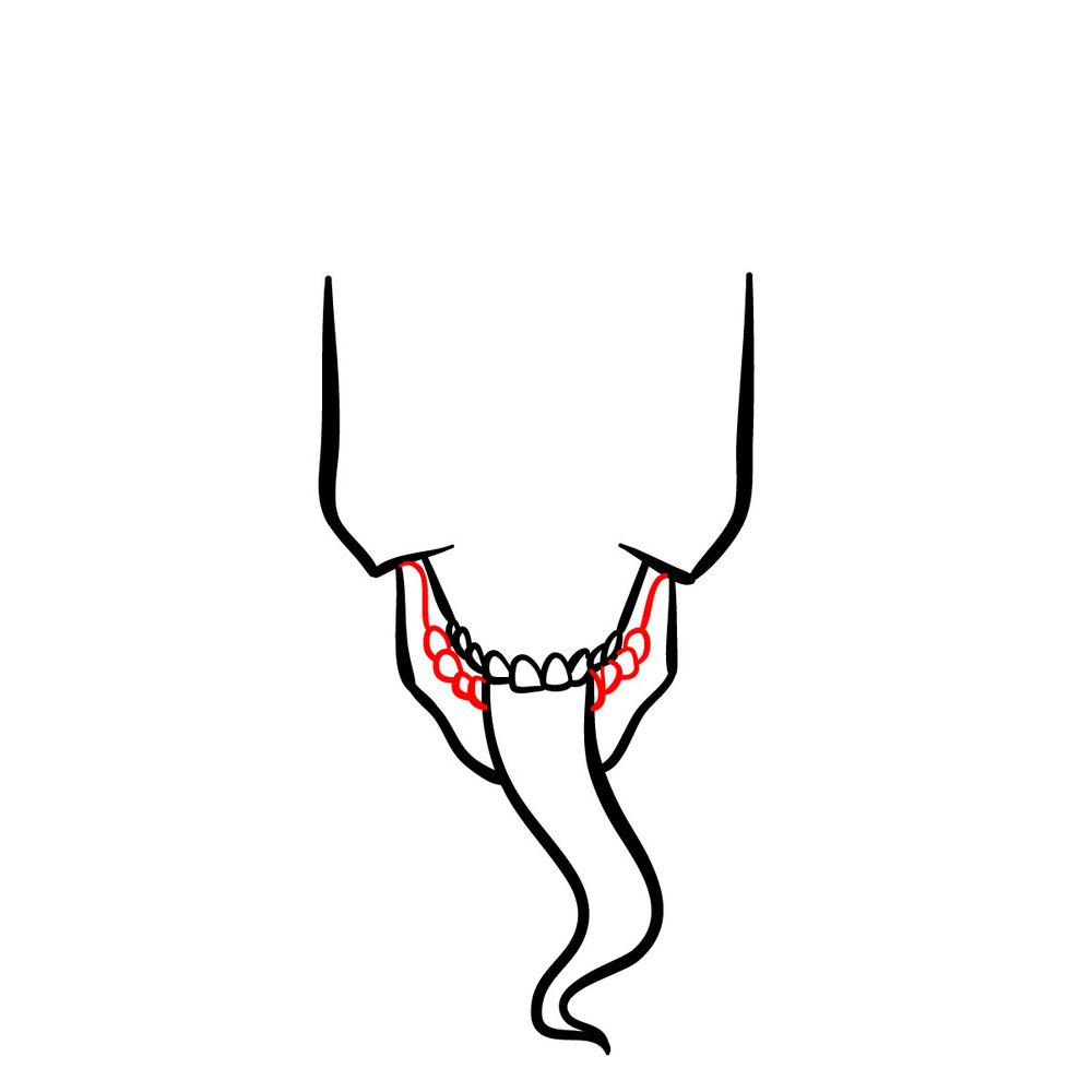 How to draw a Devil's Skull - step 05