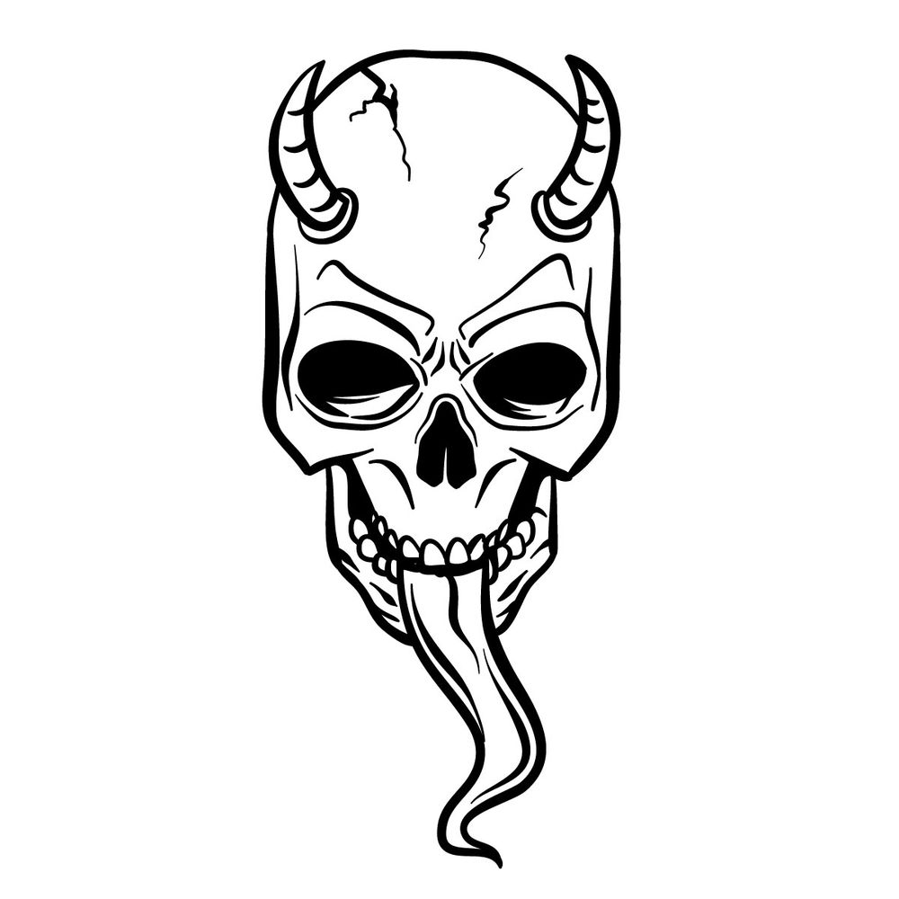 How to draw a Devil’s Skull