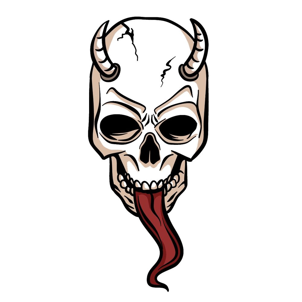 How to draw a Devil’s Skull