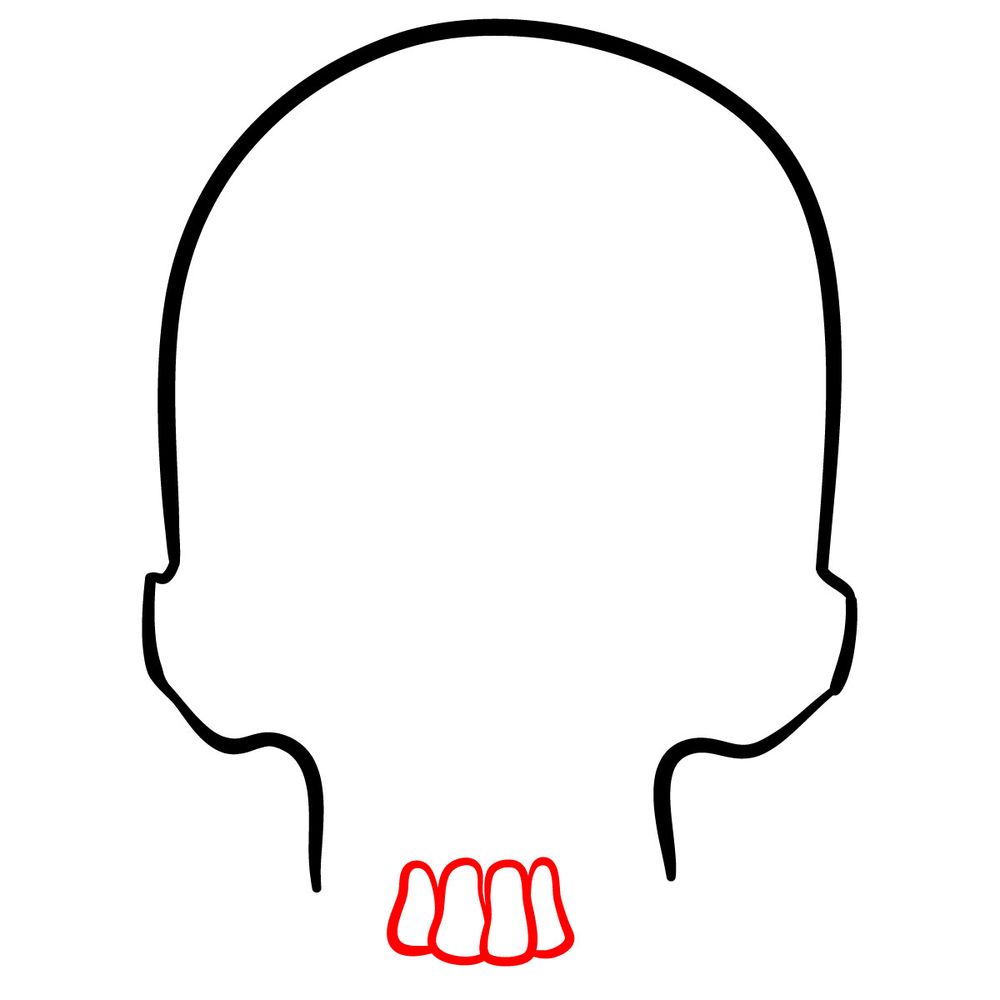How to draw a Skull - step 03