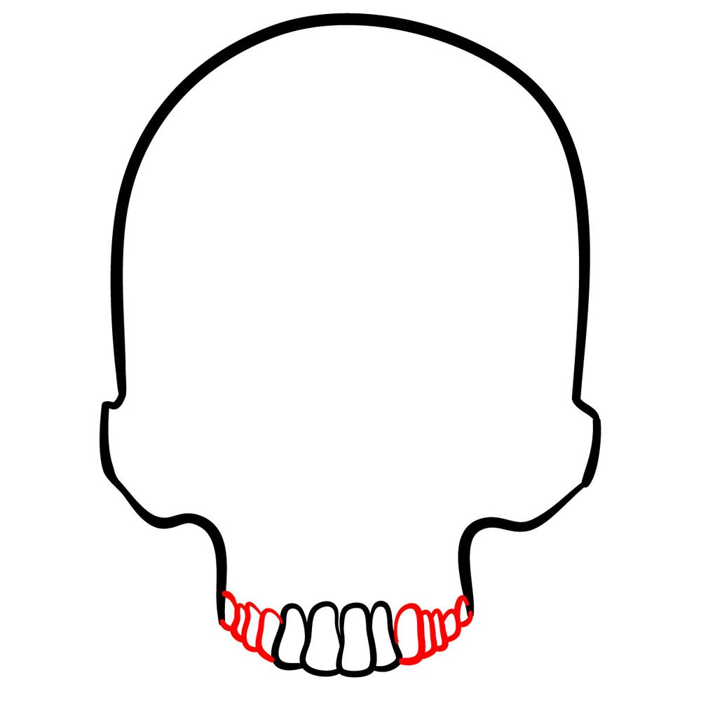 How to draw a Skull - step 04