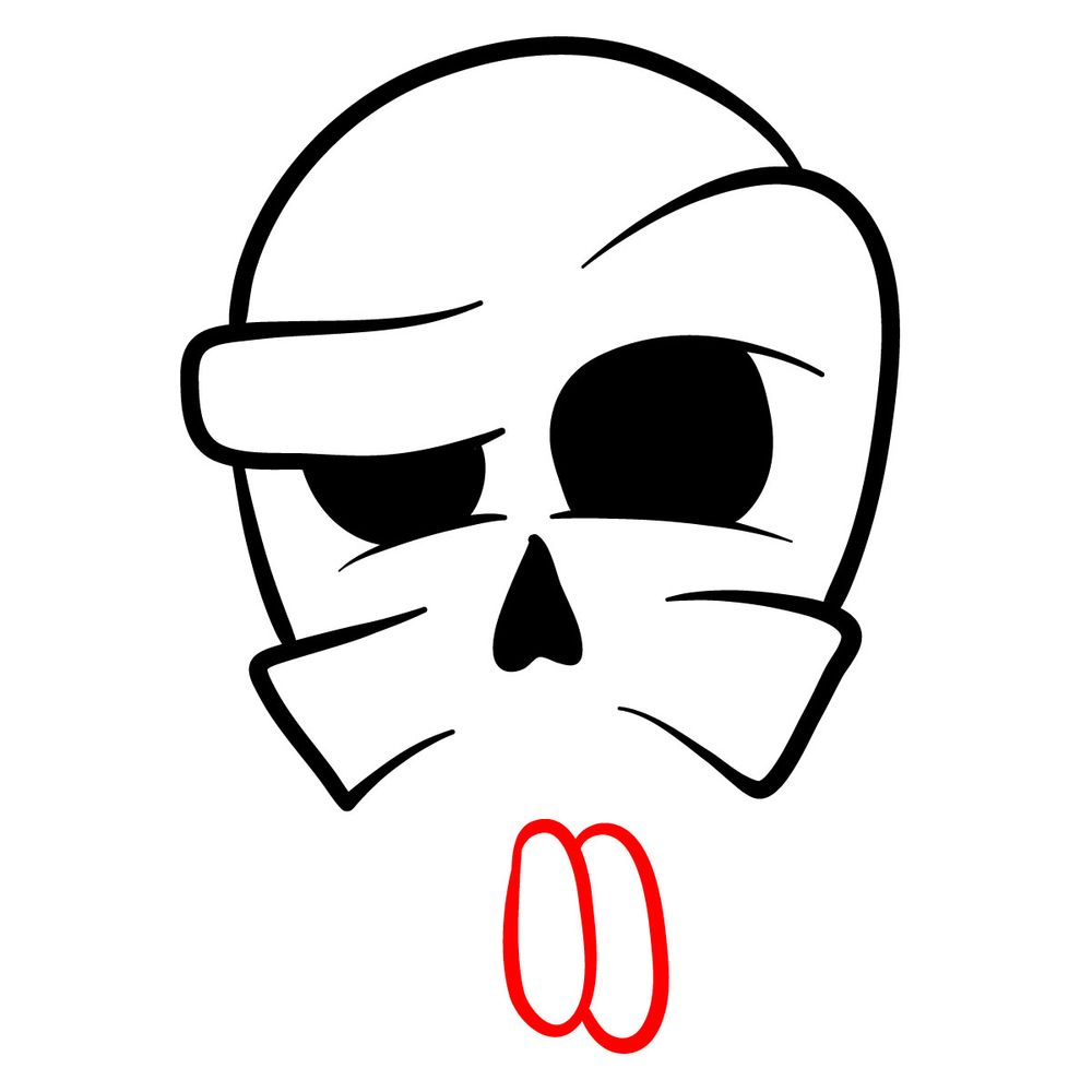 How to draw a Cartoon Skull - step 07