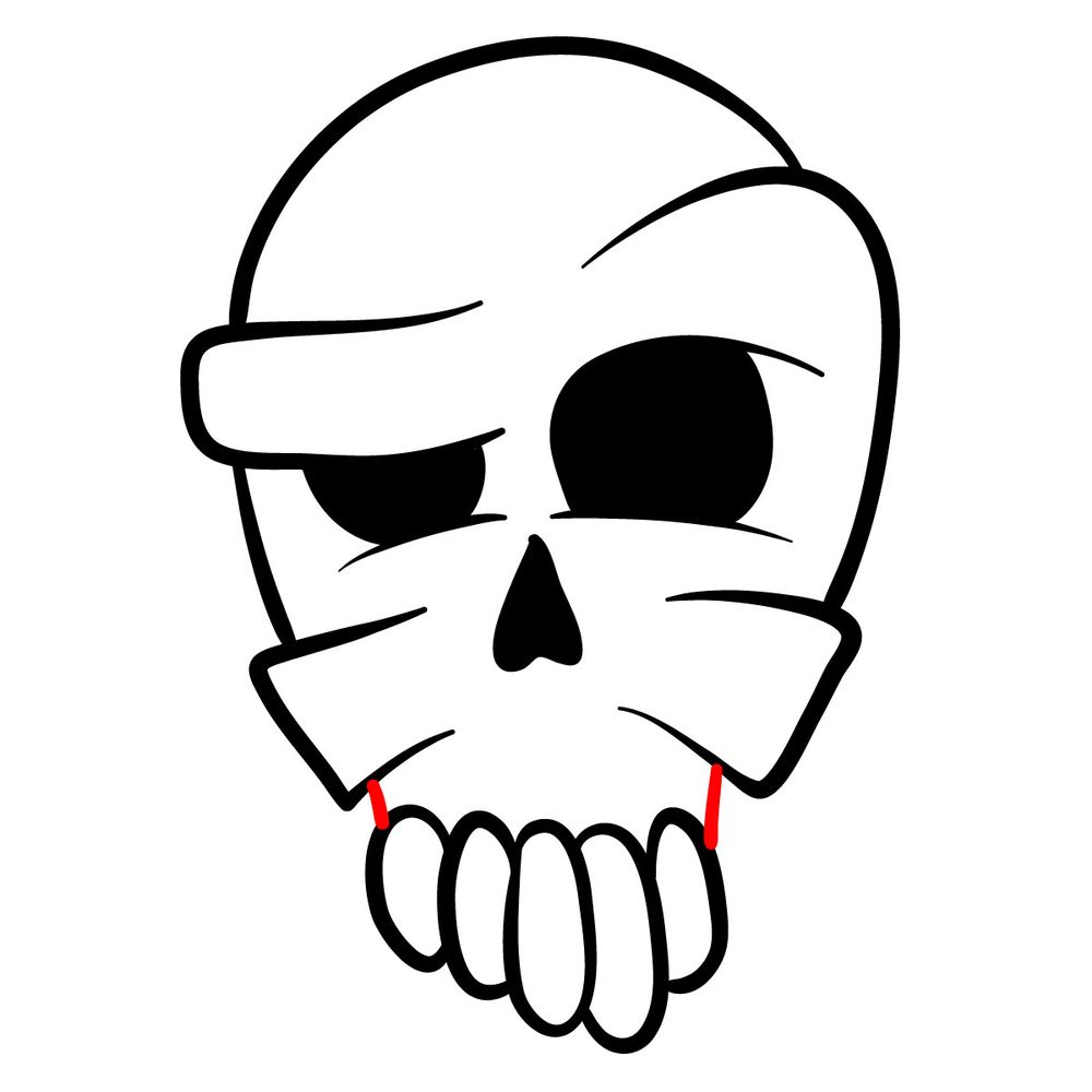 How to draw a Cartoon Skull - step 09
