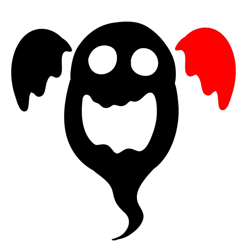 How to draw a Ghost Silhouette with Wings - step 08