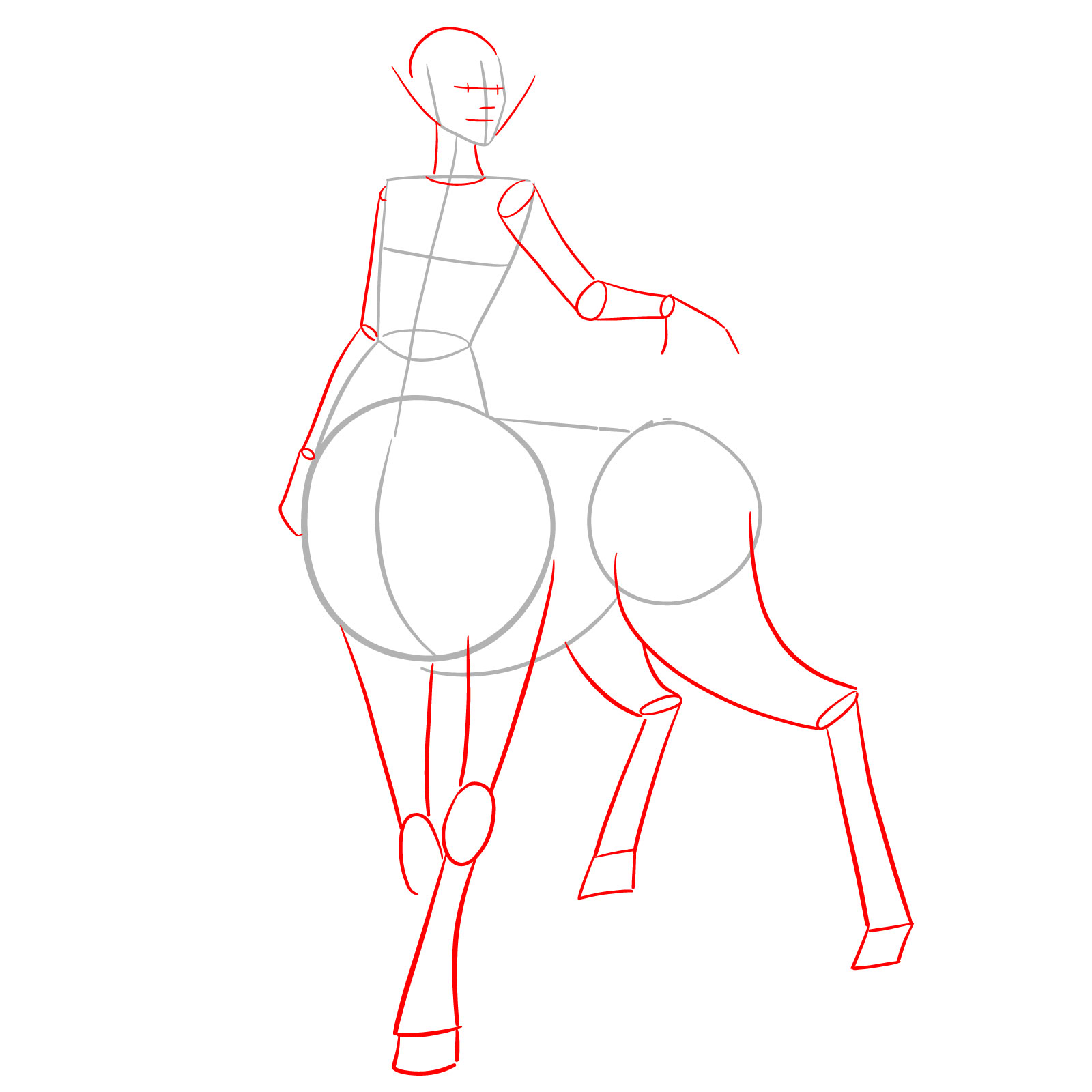 How to draw a Female Centaur - step 03