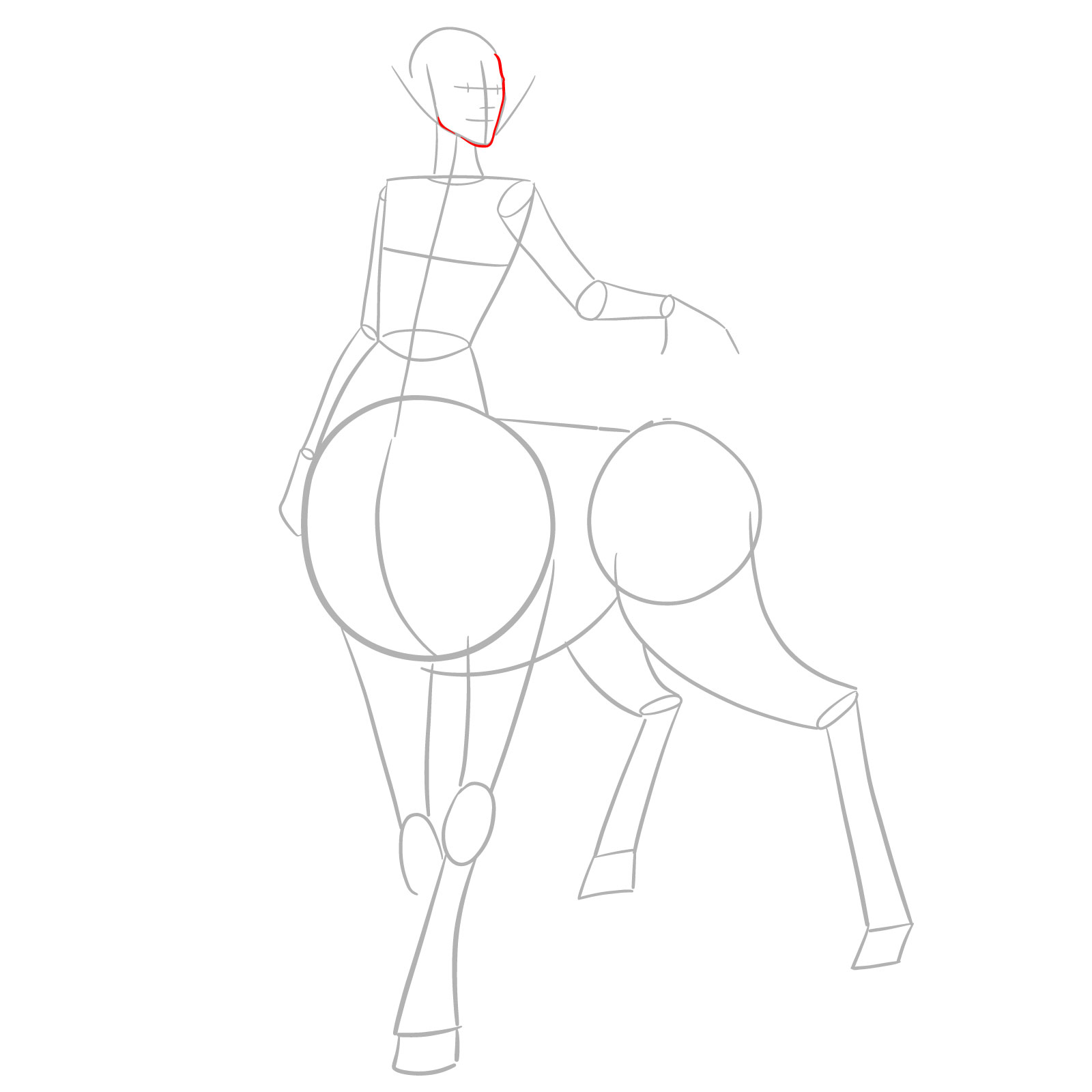 How to draw a Female Centaur - step 04