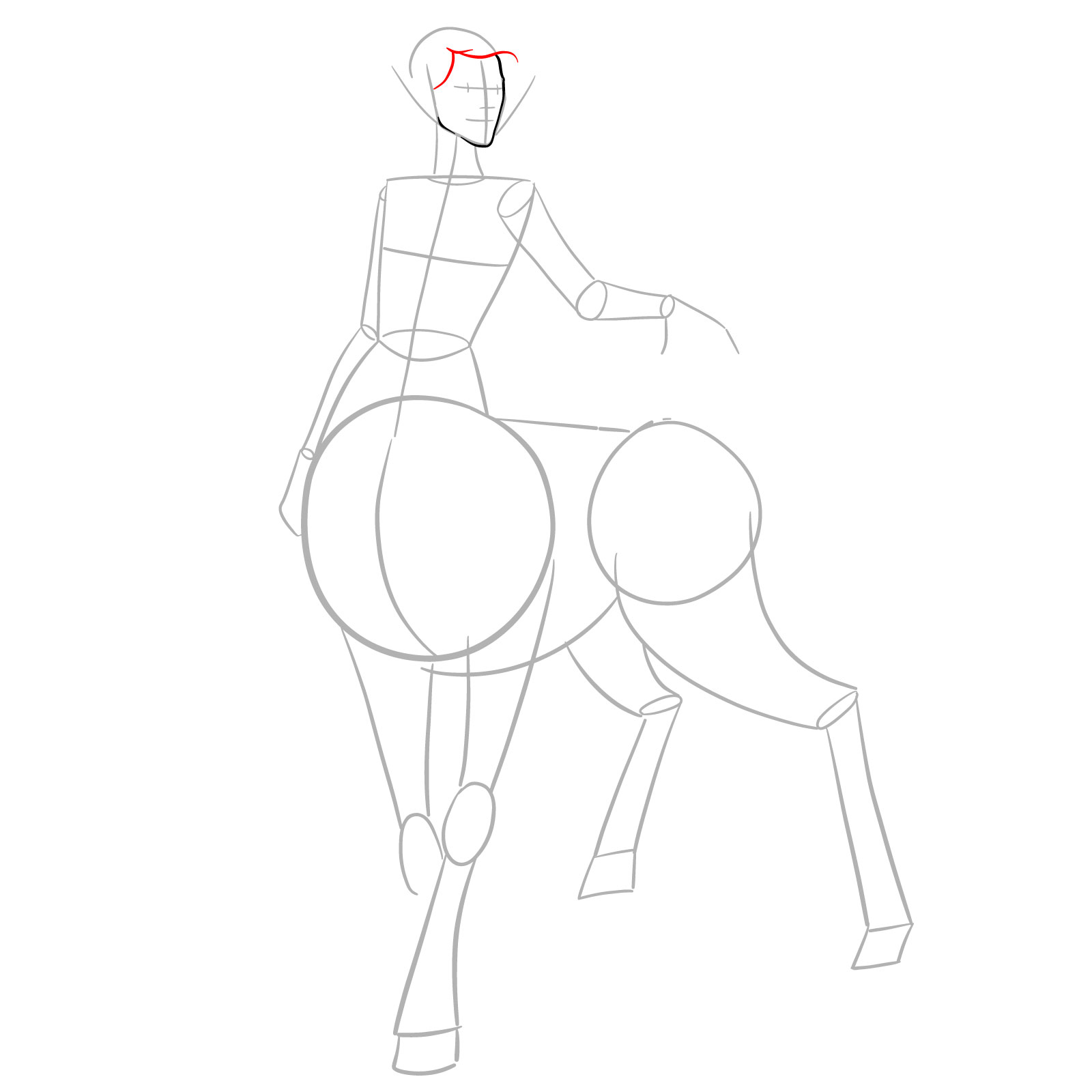 How to draw a Female Centaur  Sketchok easy drawing guides