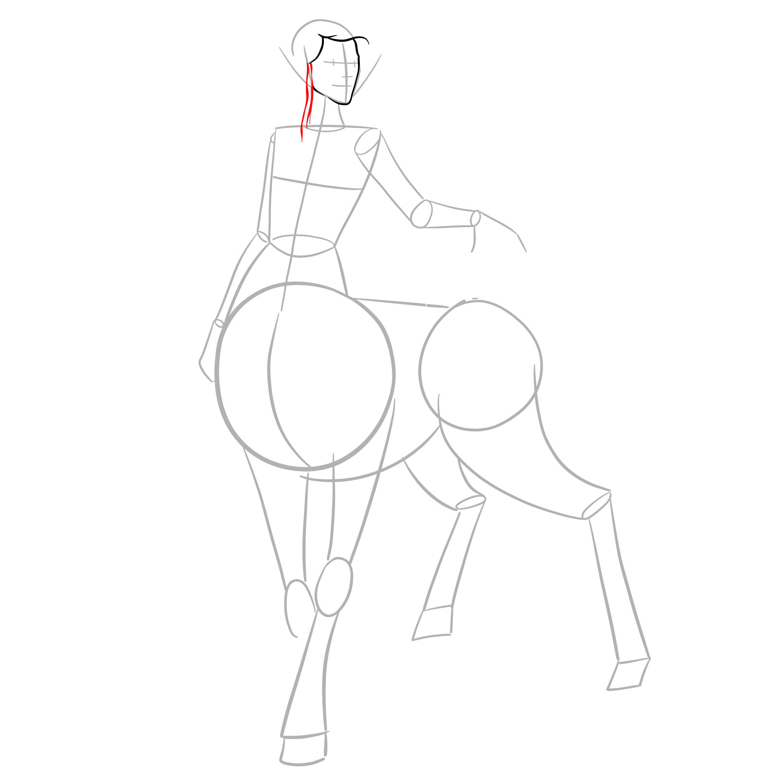 How to draw a Female Centaur - step 06