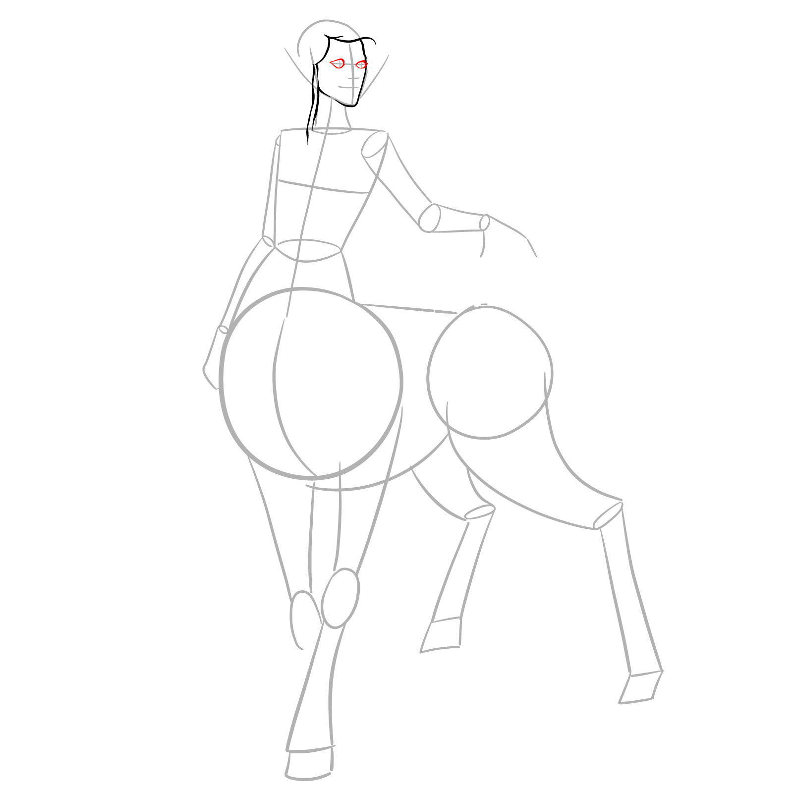 How to draw a Female Centaur - step 07