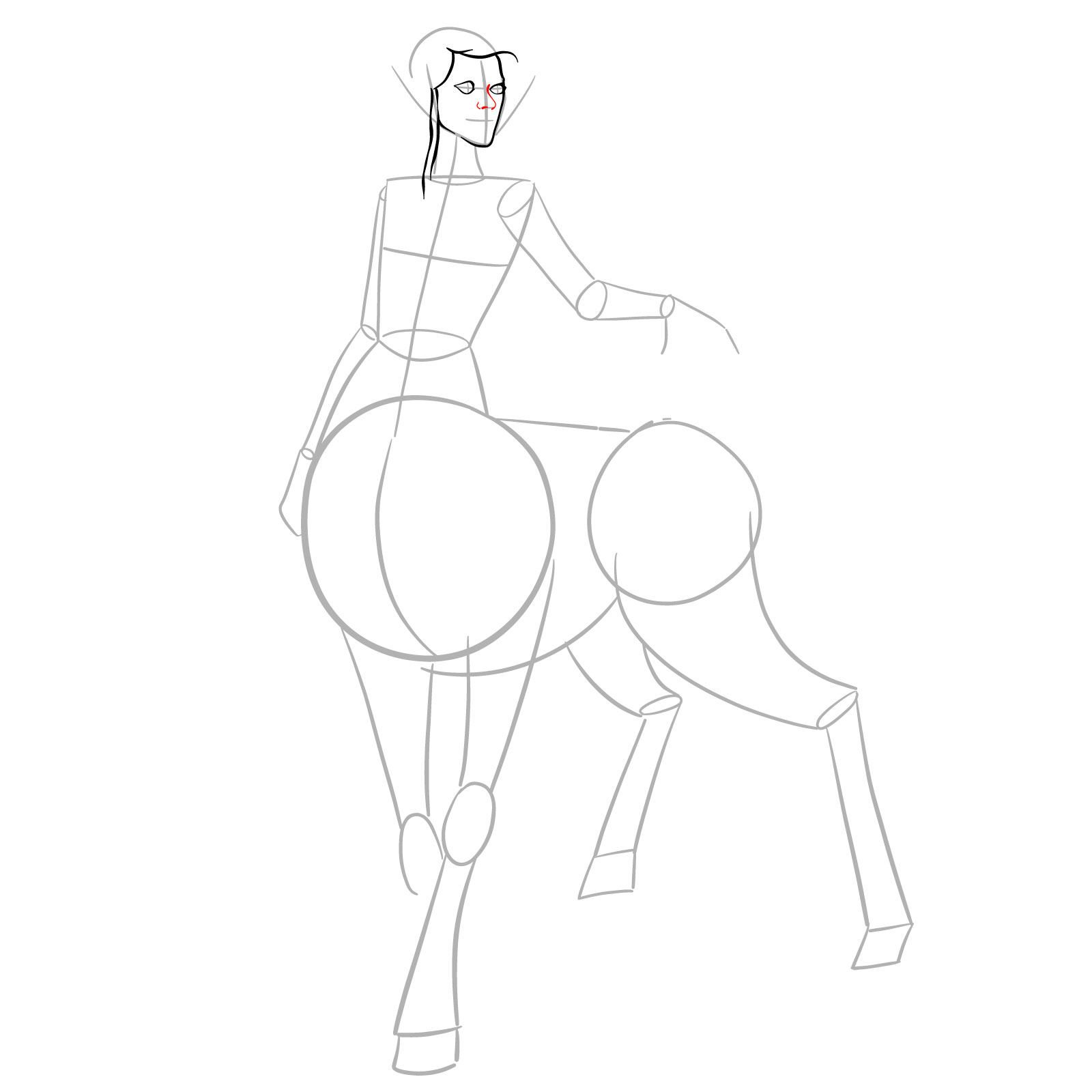How to draw a Female Centaur - step 08