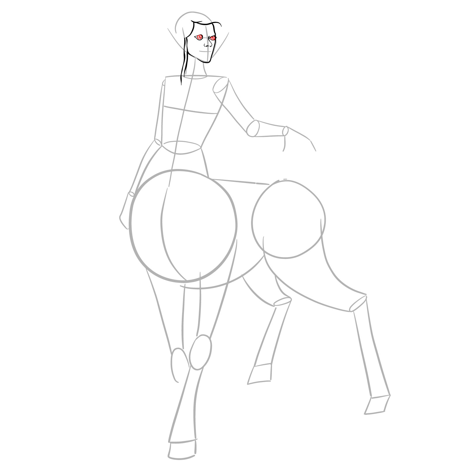 How to draw a Female Centaur - step 09