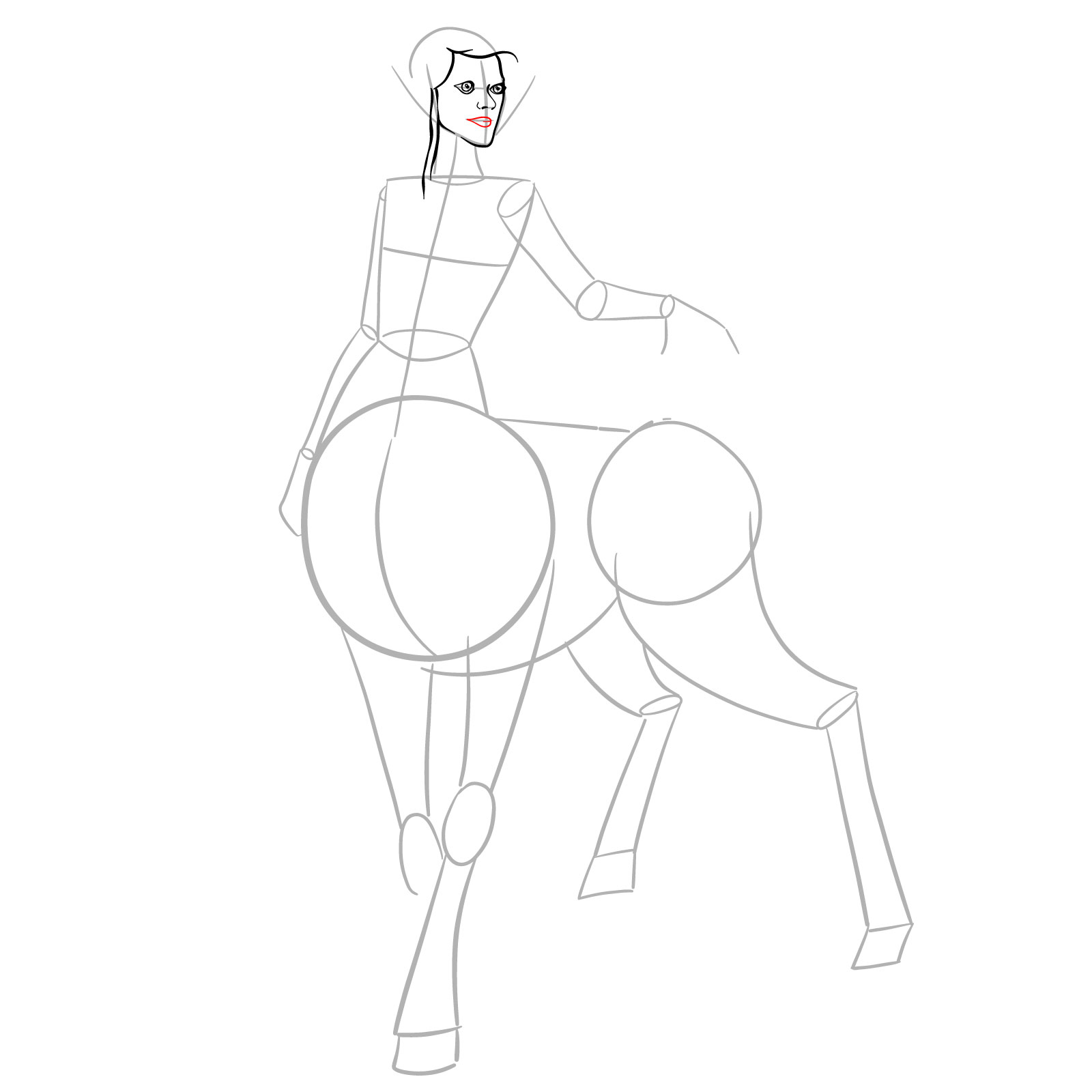 How to draw a Female Centaur - step 10