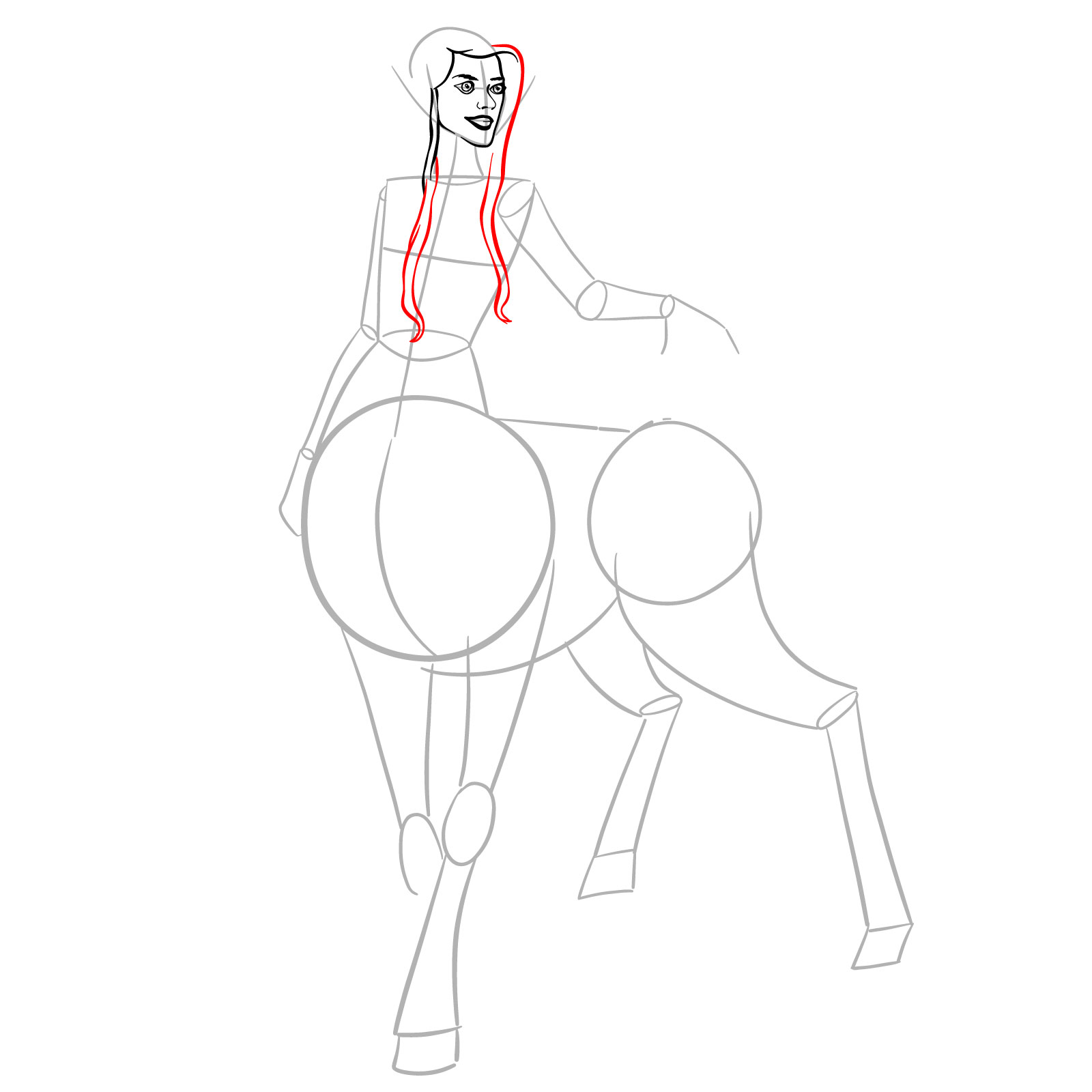 How to draw a Female Centaur - step 12
