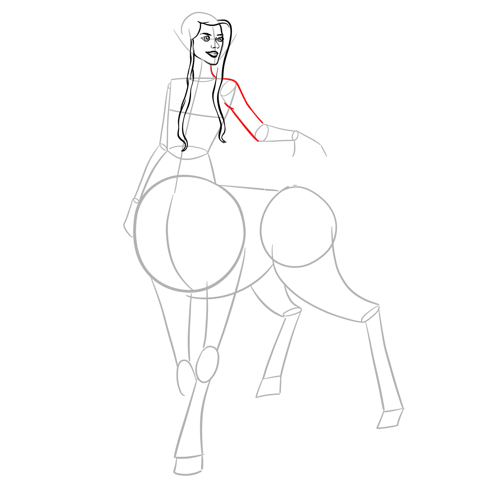 How to draw a Female Centaur - step 13