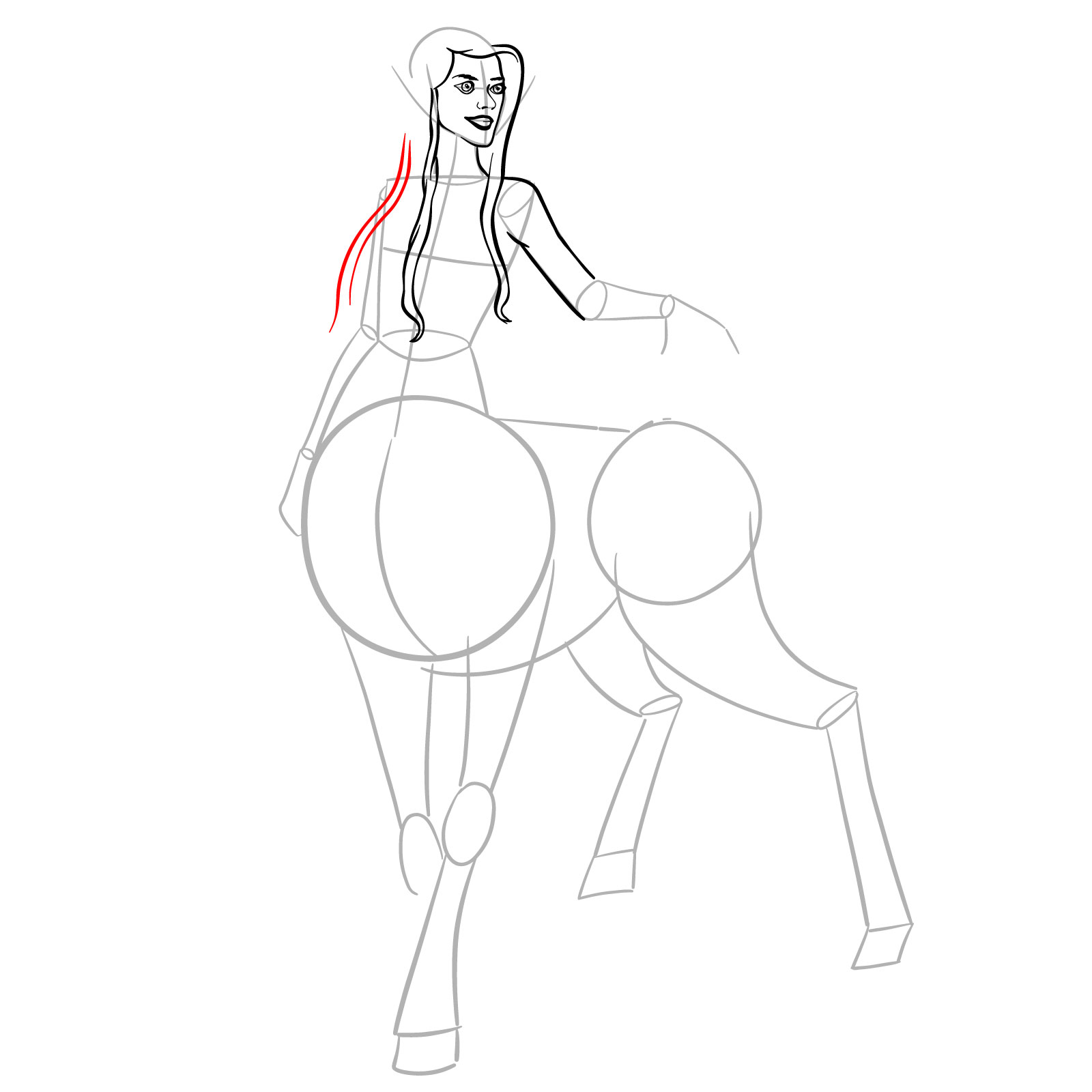 How to draw a Female Centaur - step 14