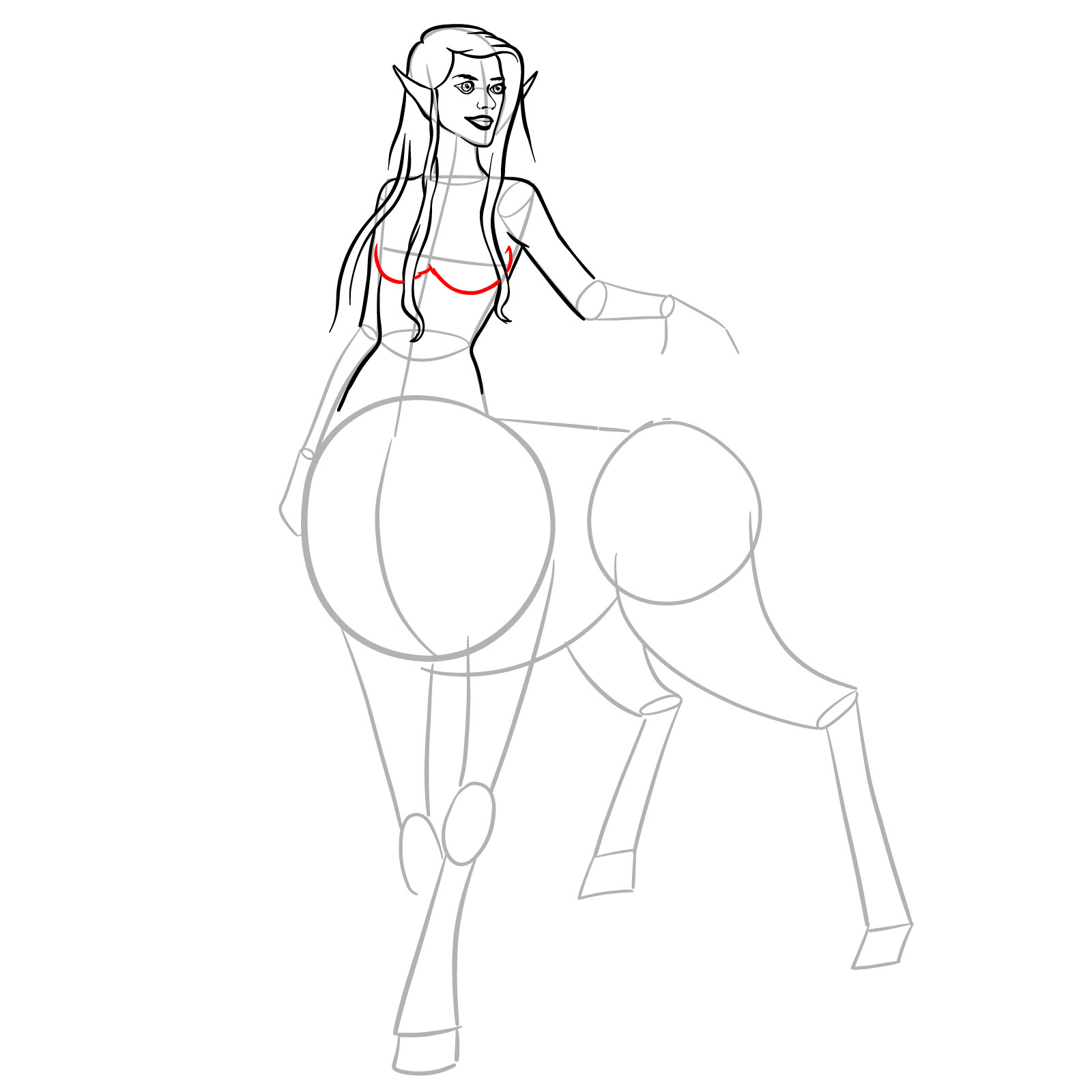 How to draw a Female Centaur - step 19