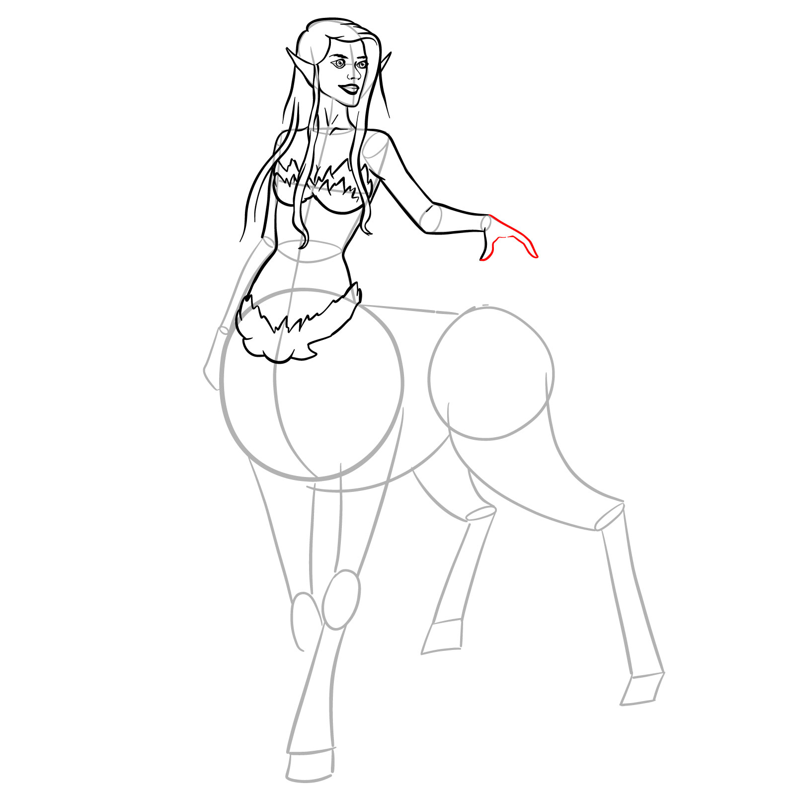 How to draw a Female Centaur - step 26