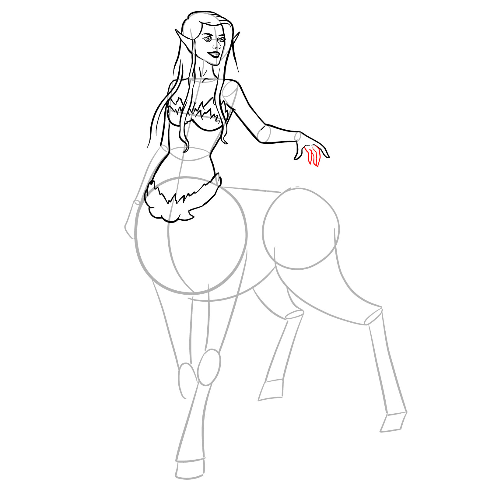 How to draw a Female Centaur - step 27