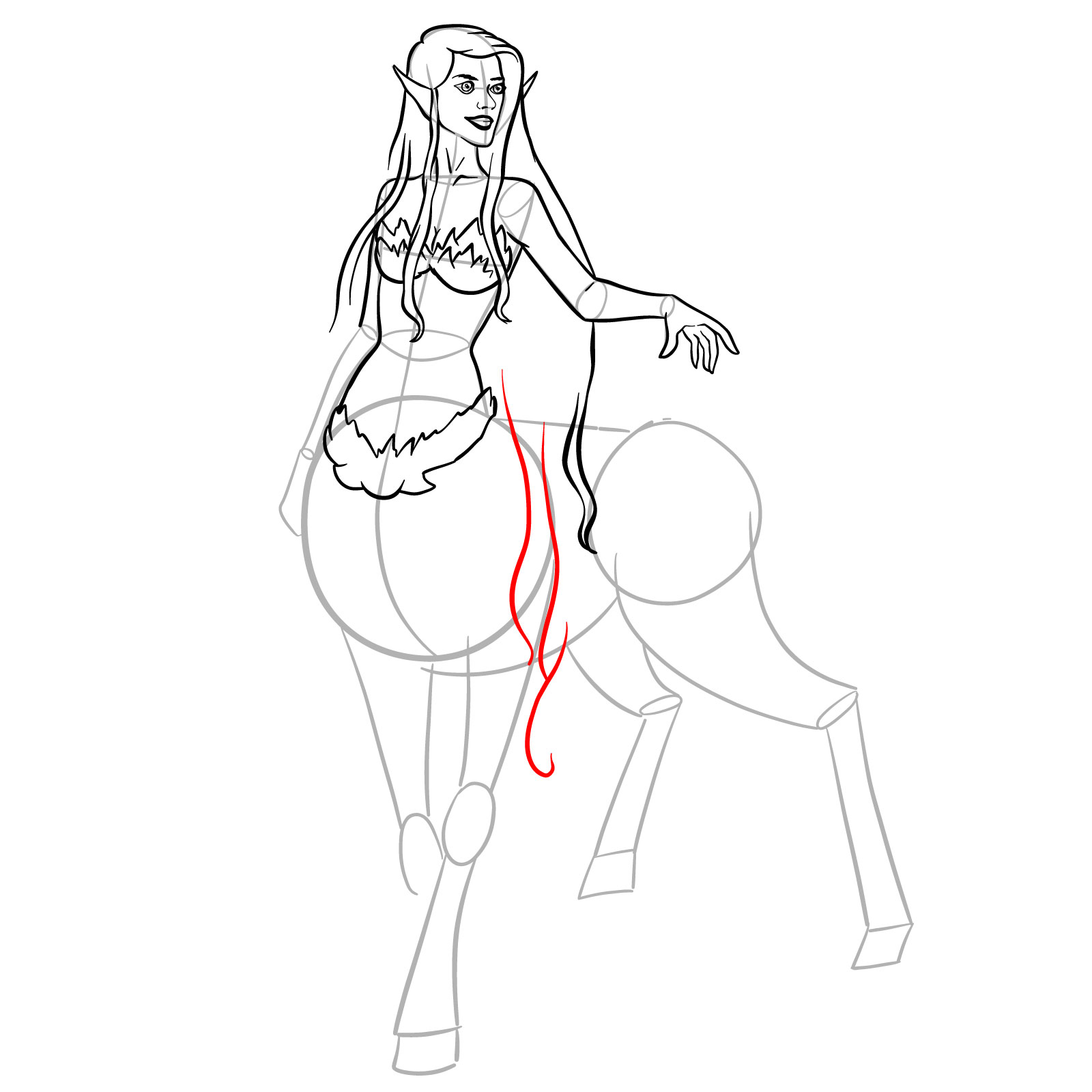 How to draw a Female Centaur - step 29