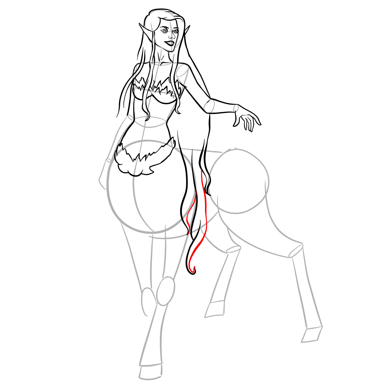 How to draw a Female Centaur - step 30