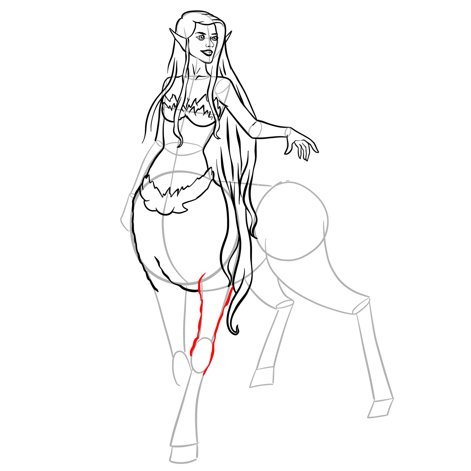How to draw a Female Centaur - step 33