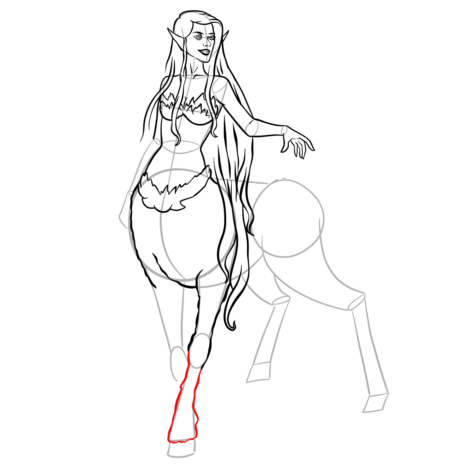 How to draw a Female Centaur - step 34