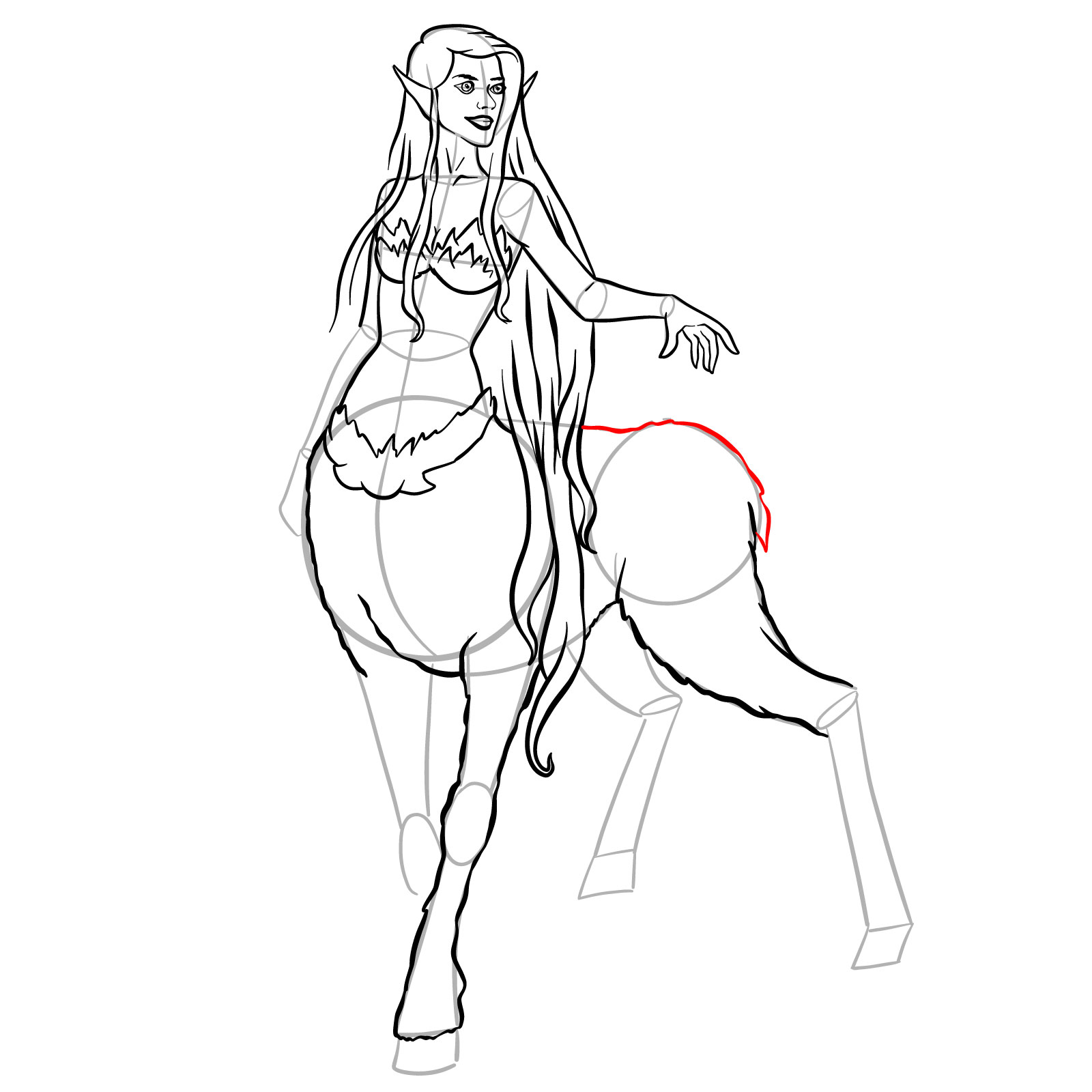 How to draw a Female Centaur - step 36