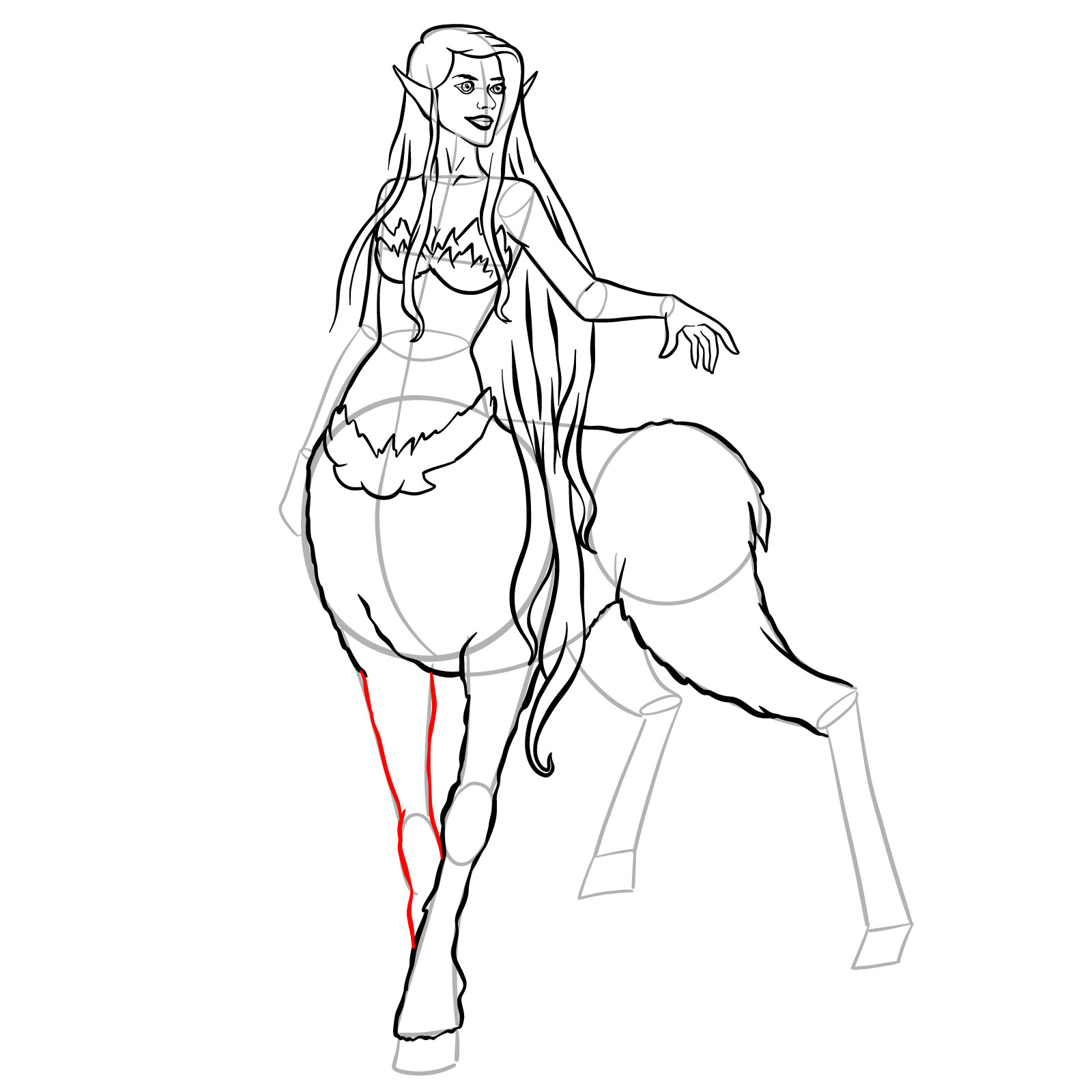 How to draw a Female Centaur - step 37