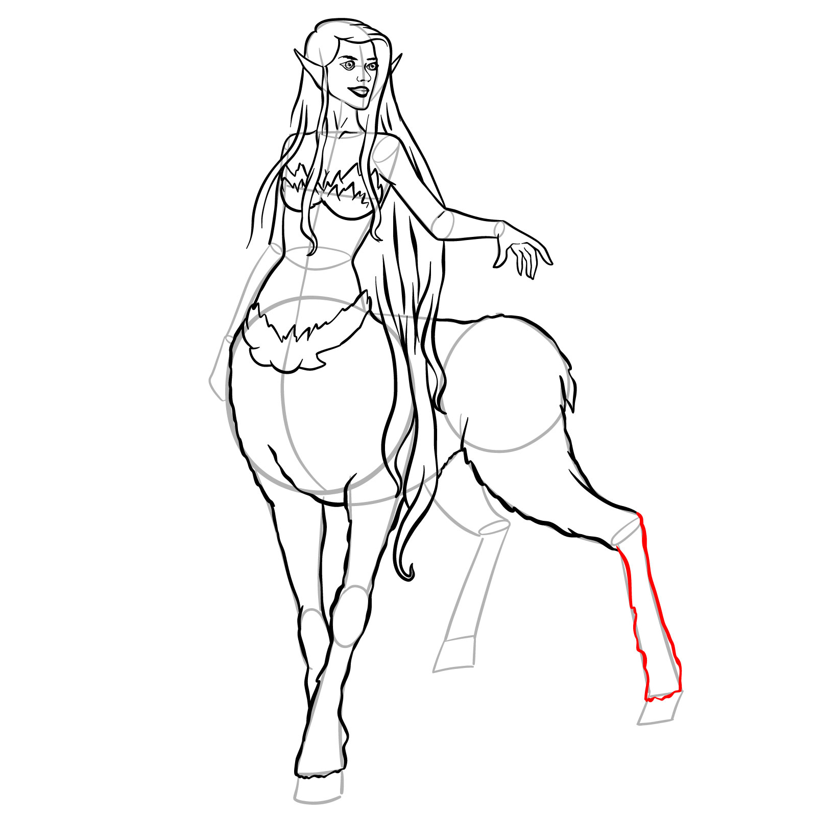 How to draw a Female Centaur - step 38