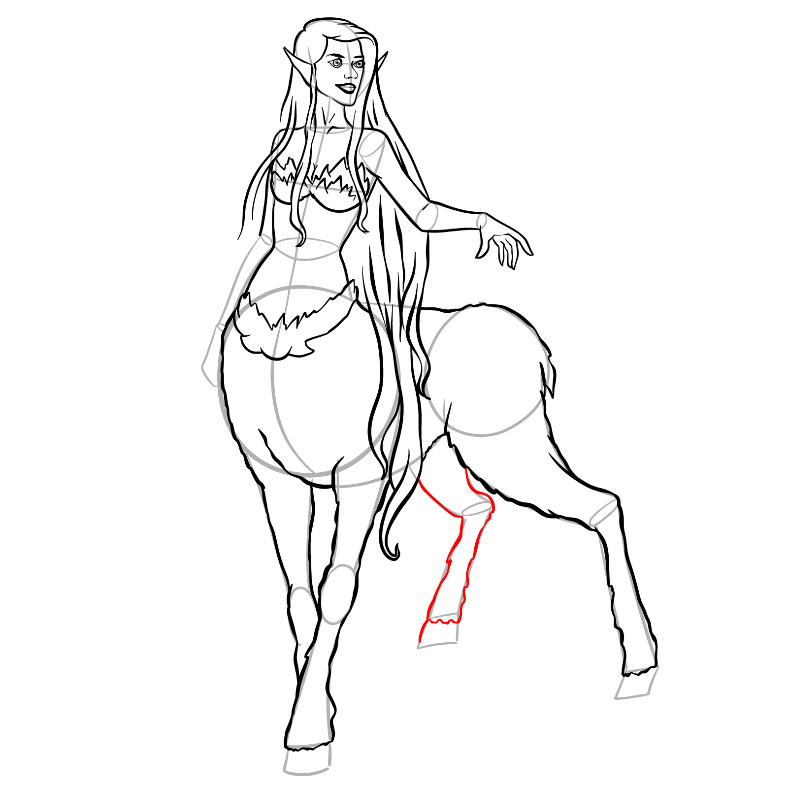 How to draw a Female Centaur - step 39