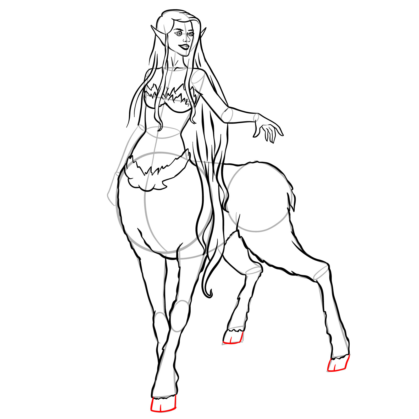 How to draw a Female Centaur - step 40