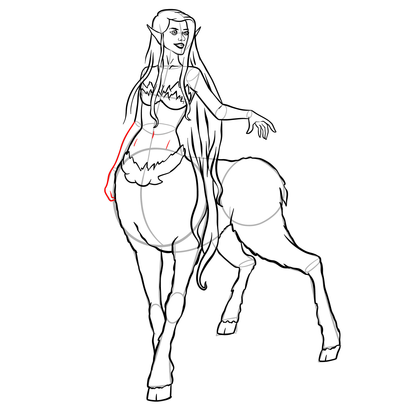 How to draw a Female Centaur - step 41