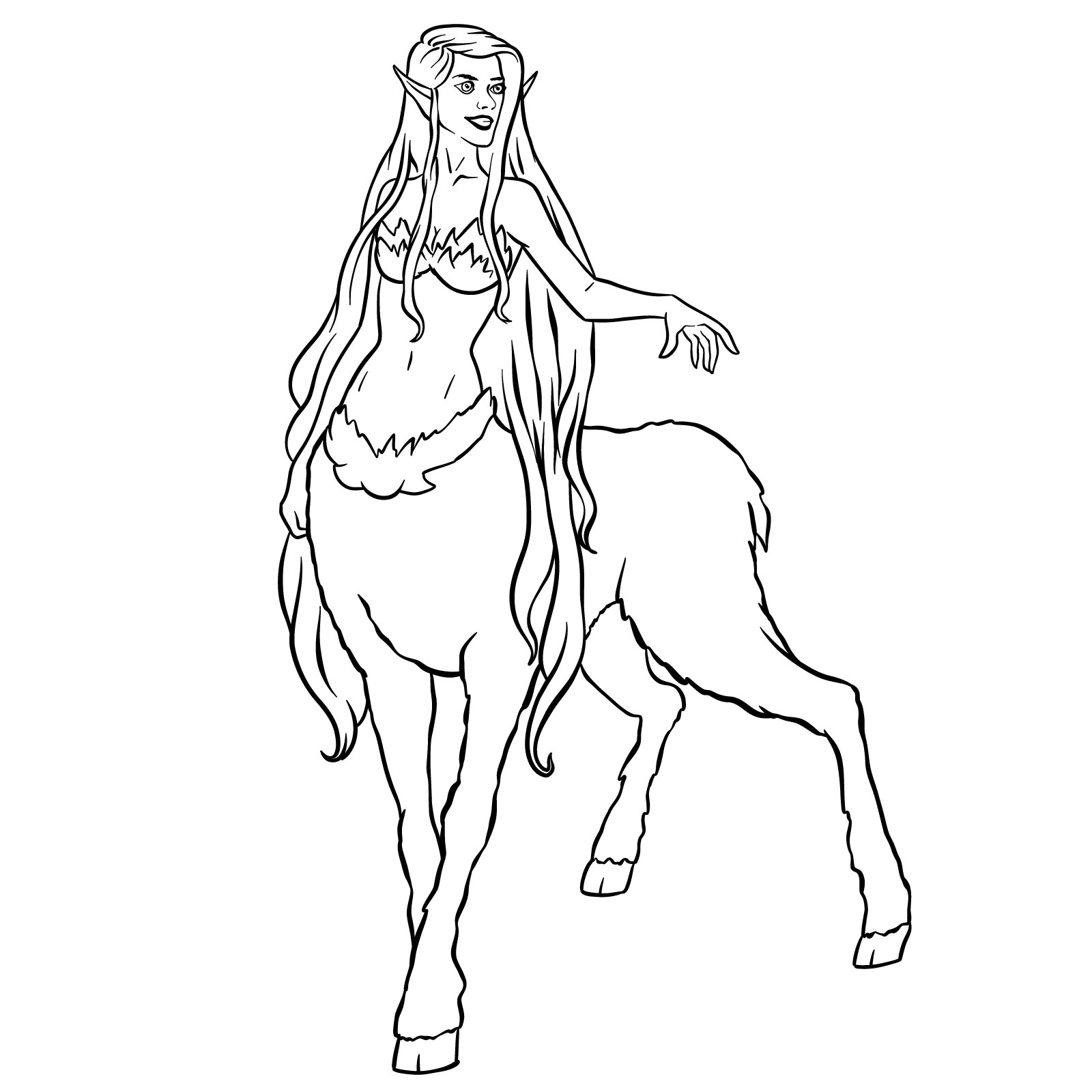 How to draw a Female Centaur - coloring