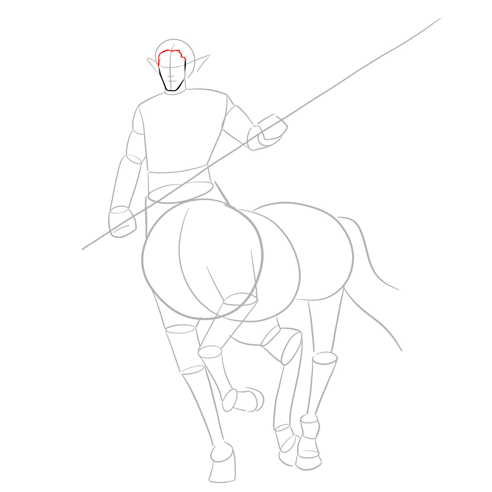 How to draw a Male Centaur - step 05
