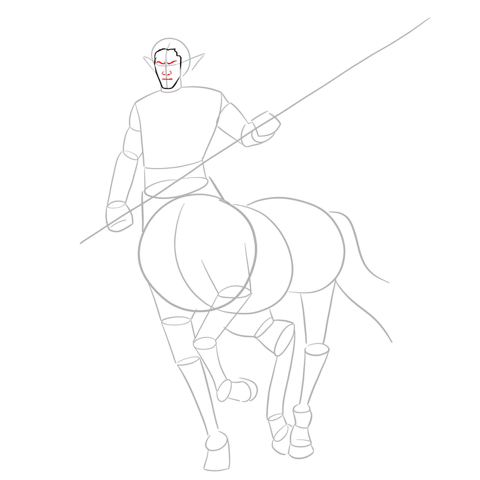 How to draw a Male Centaur - step 06