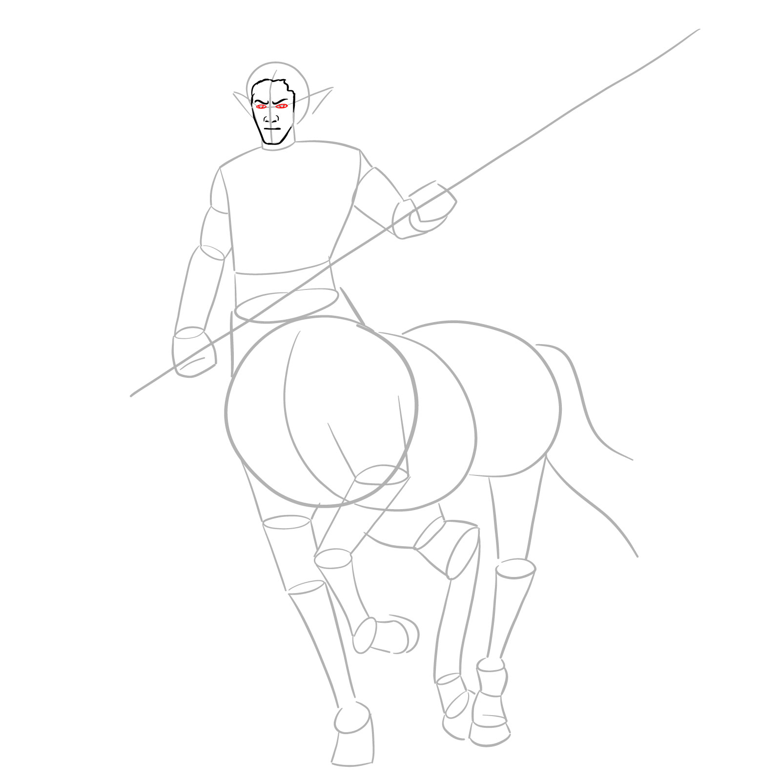 How to draw a Male Centaur - step 07