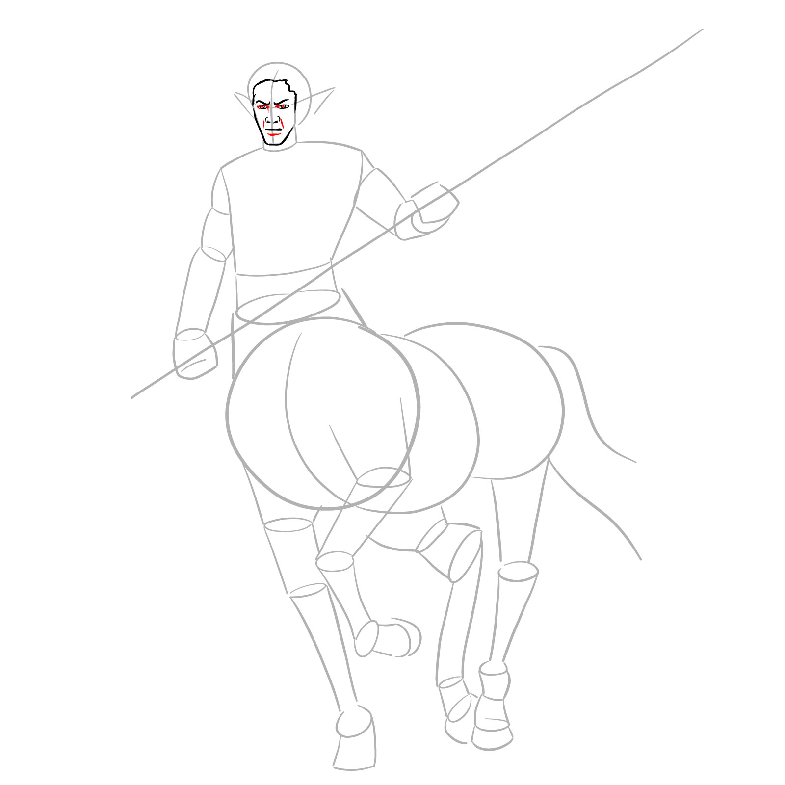 How to draw a Male Centaur - step 08