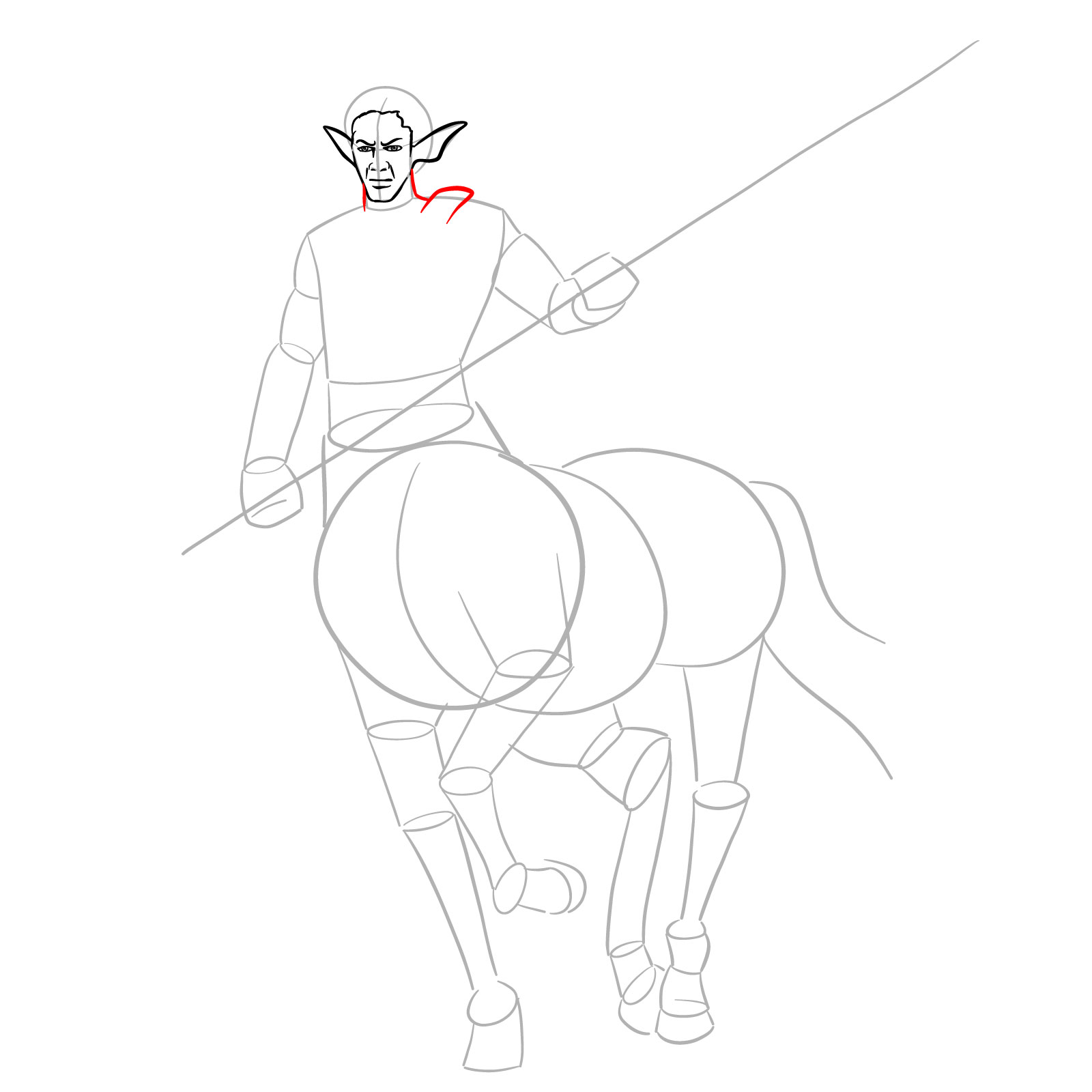 How to draw a Male Centaur - step 10