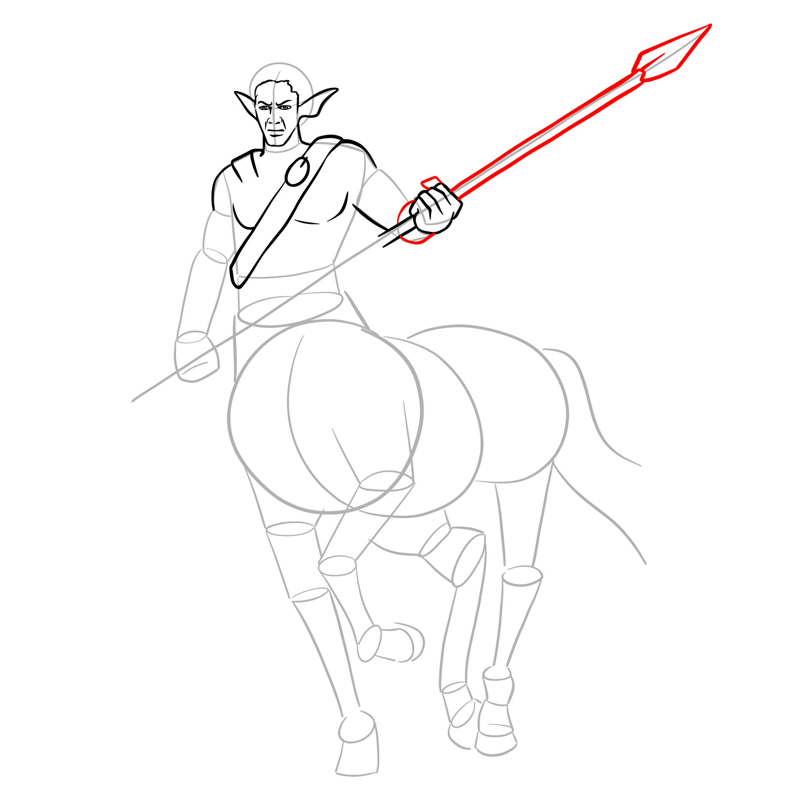 How to draw a Male Centaur - step 15