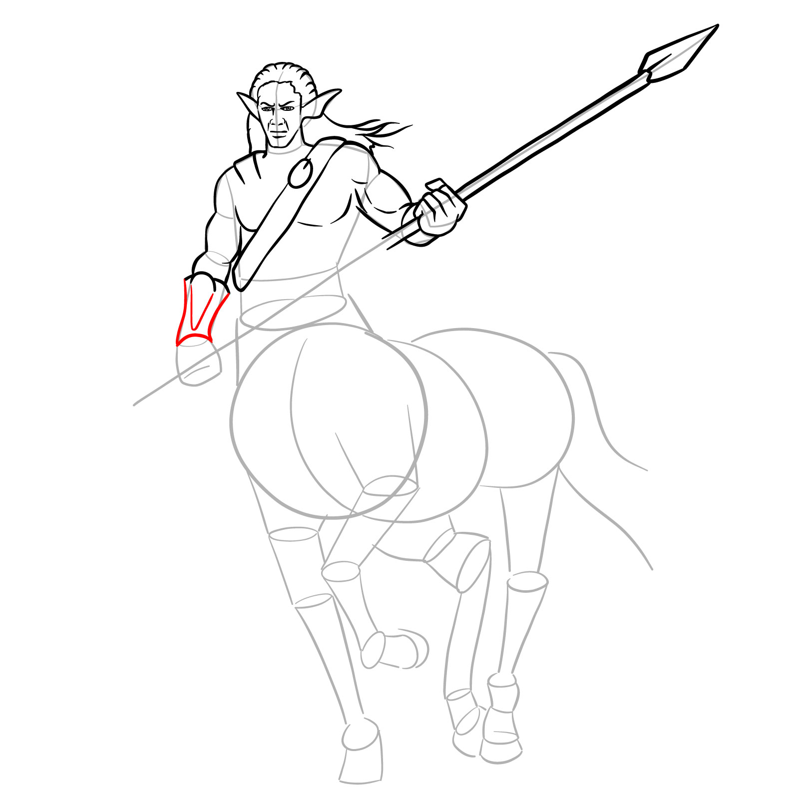 How to draw a Male Centaur - step 20
