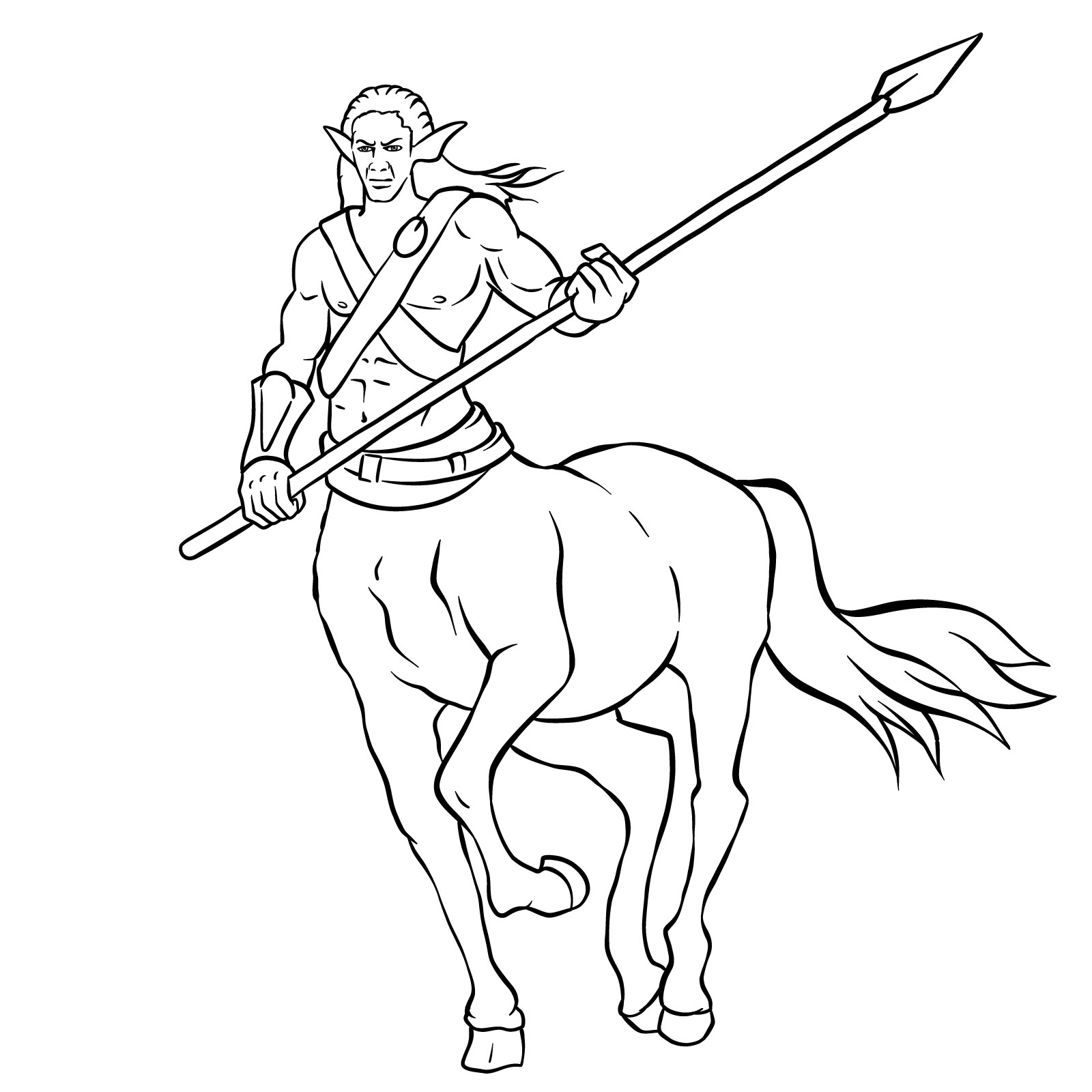 How to draw a Male Centaur - coloring