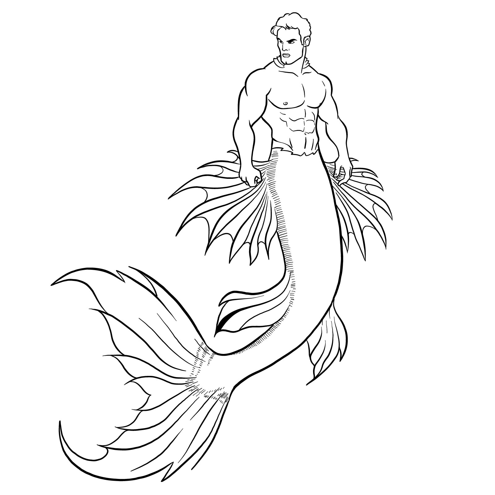 How to draw a Merman Sketchok easy drawing guides