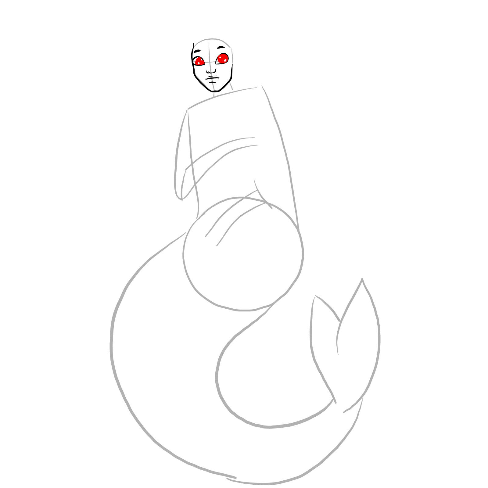 How to draw a Selkie - step 06